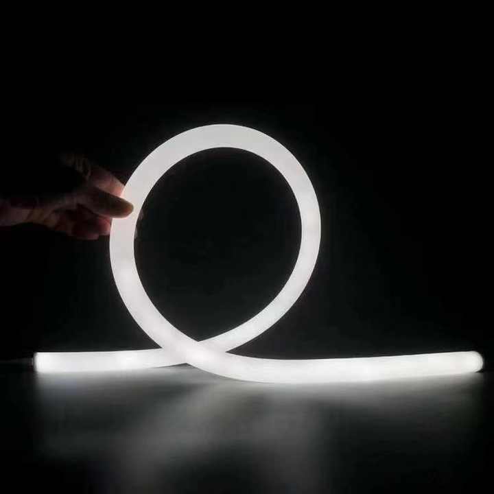 White Light 360-degree Circular Flexible Silicone Neon Strip Arbitrary Modeling Flexible Neon Light Led  Colored Lights 	rgb
