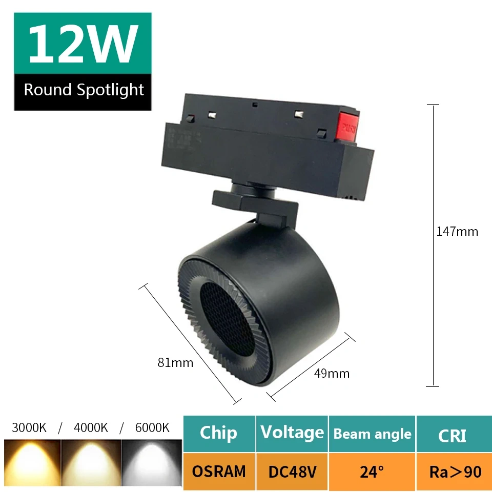 Magnetic Track Light 48V Magnet Spotlight Dimmable Floodlight Dali Rail Lamp Tuya Zigbee Smart Home LED Magnetic Track Lighting