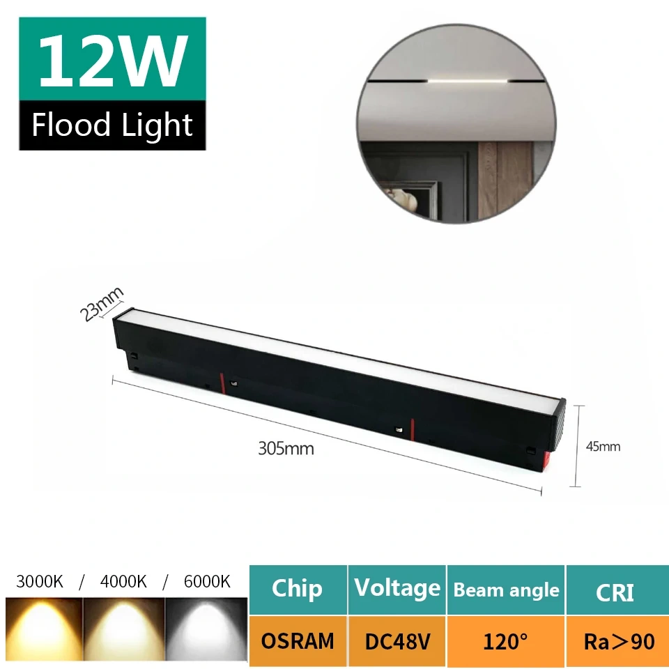 Magnetic Track Light 48V Magnet Spotlight Dimmable Floodlight Dali Rail Lamp Tuya Zigbee Smart Home LED Magnetic Track Lighting