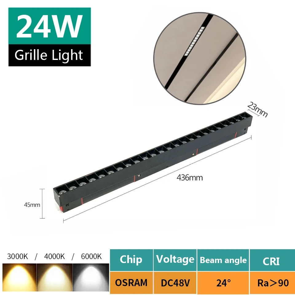 Magnetic Track Light 48V Magnet Spotlight Dimmable Floodlight Dali Rail Lamp Tuya Zigbee Smart Home LED Magnetic Track Lighting