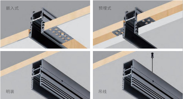 customized 16mm series bottom line magnetic track rail