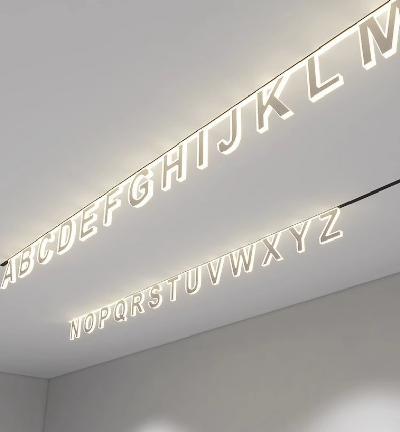 Modern Recessed Letter Magnetic Track Lights LED Lamp Magnetic Rail Ceiling System Indoor Track Lighting Spot Rail Spotlights