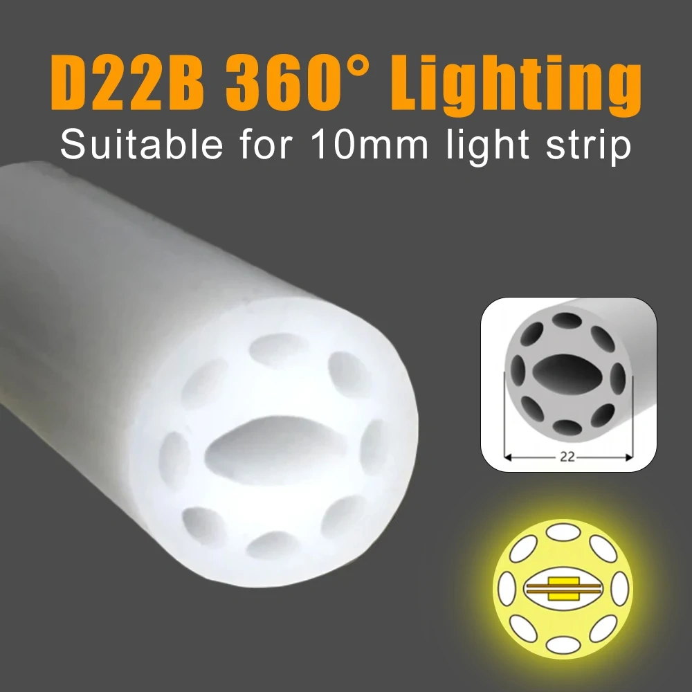Silica Gel Tube 270° 360° Luminous Flexible Round Silicone Neon IP67 Waterproof For WS2812 WS2811 5050 5/8/10mm LED Strip Light