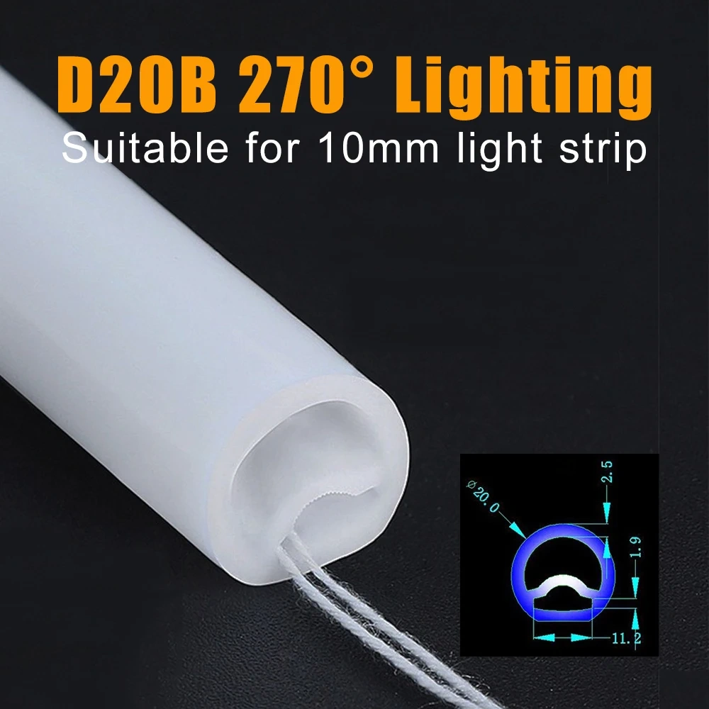 Silica Gel Tube 270° 360° Luminous Flexible Round Silicone Neon IP67 Waterproof For WS2812 WS2811 5050 5/8/10mm LED Strip Light