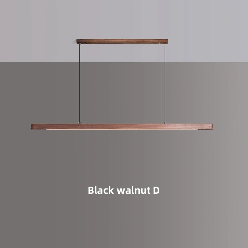 Nordic Wood LED Pendant Lights Modern Oval Long Strip Ceiling Lamp for Restaurant Bar Office Kitchen Dining Living Room