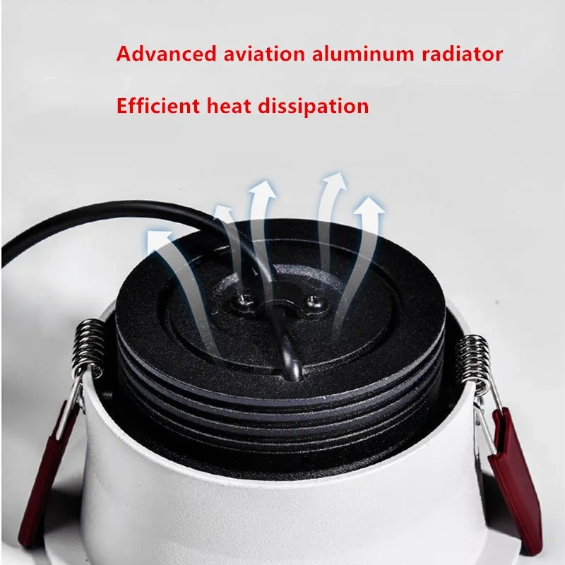 CRI 96 Recessed LED Downlight OSRAM Chip Anti Glare 7W9W12W15W18W20W24W Dimmable COB Ceiling Lamp Spot Lights AC90-260V For Home
