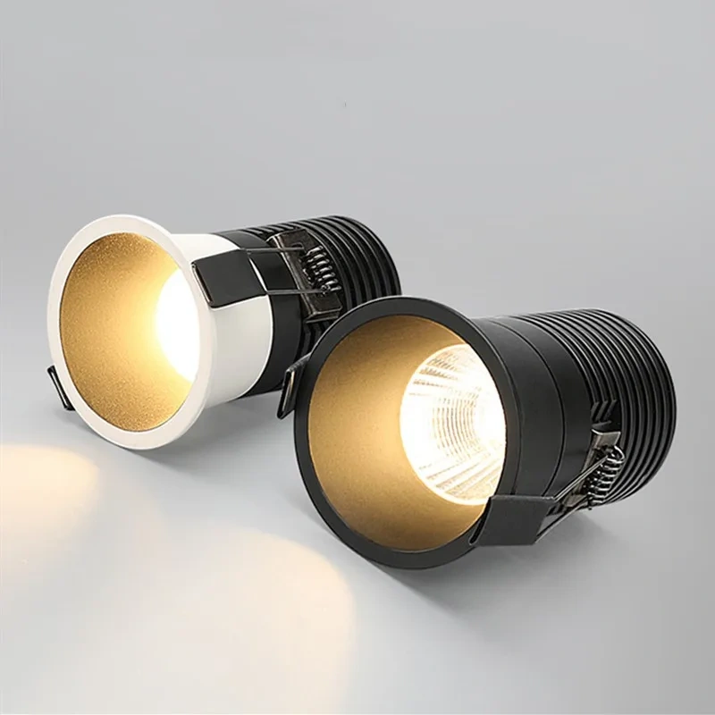 Dimmable Recessed Anti Glare COB LED Downlights 5W 7W 9W 12W LED Ceiling Lamps LED Ceiling Spot Lights Indoor Lighting AC85-220V