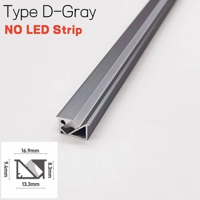 Recessed Backlight LED Aluminum Profile Cabinet Layer Channel Silicone Diffuser Wardrobe Bookshelf Closet Hidden Bar Strip Light