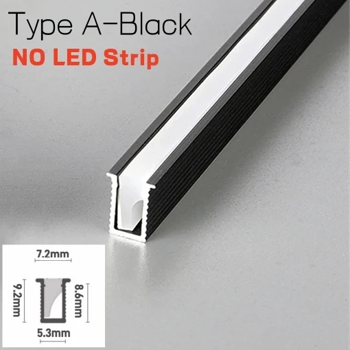 Recessed Backlight LED Aluminum Profile Cabinet Layer Channel Silicone Diffuser Wardrobe Bookshelf Closet Hidden Bar Strip Light