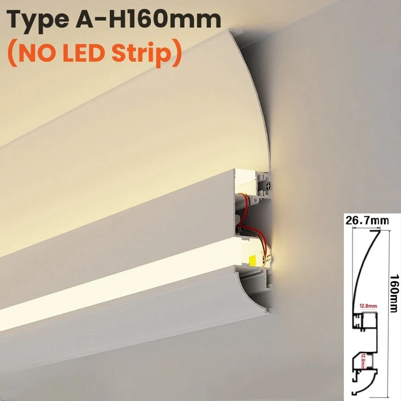 Up Down Glowing LED Aluminum Profile Ceiling Top Corner Channel Backlight Wall Washing Living Room Decor Linear Bar Strip Lights