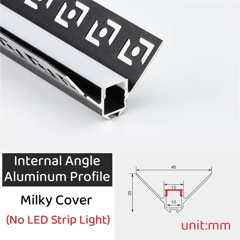 0.5m/1m/pcs Rimless Black LED Aluminum Profiles Invisible Embedded Ceiling Drywall Channels Wall Decor Bar Linear Strip Lighting