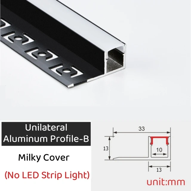 0.5m/1m/pcs Rimless Black LED Aluminum Profiles Invisible Embedded Ceiling Drywall Channels Wall Decor Bar Linear Strip Lighting