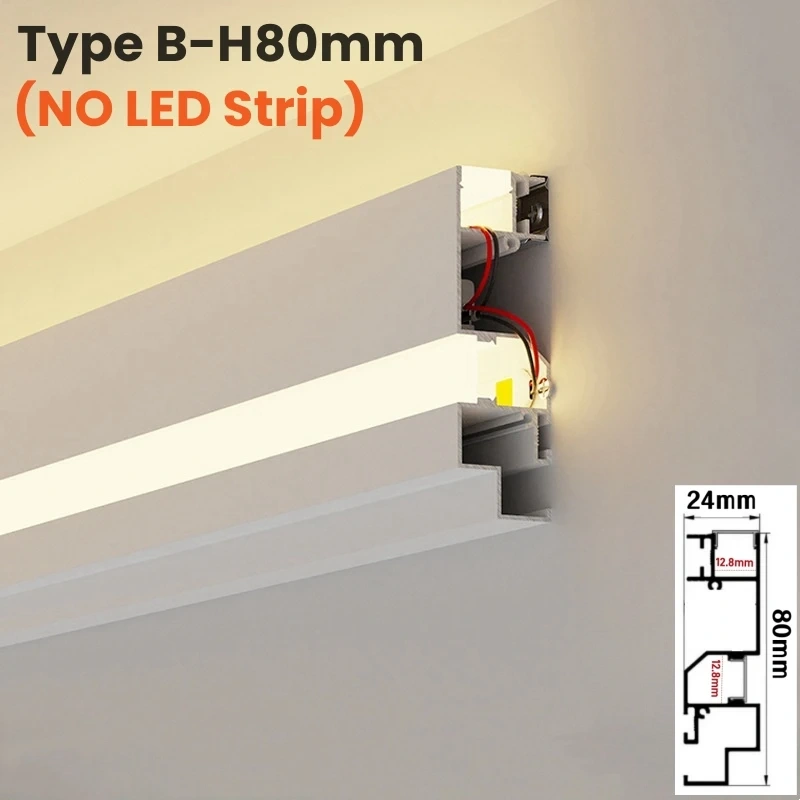 Up Down Glowing LED Aluminum Profile Ceiling Top Corner Channel Backlight Wall Washing Living Room Decor Linear Bar Strip Lights