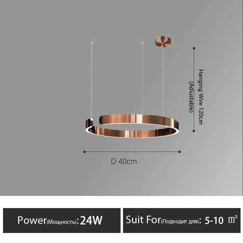 Nordic Rings Pendant Chandelier Lamp Modern Minimalist Dining Living Room Central Dining Table Lighting Hanging Suspen Fixtures