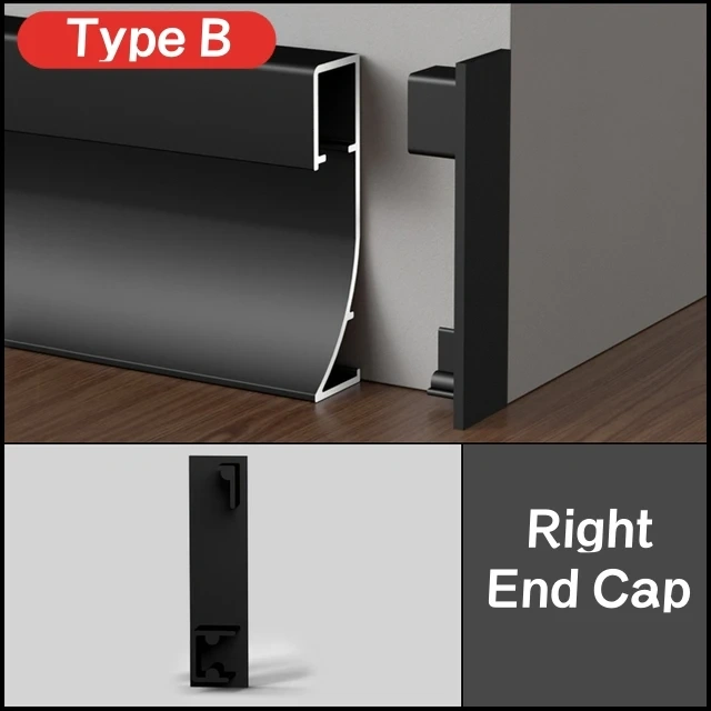 1m Hidden Corner LED Skirting Line Aluminum Profile Recessed Backlight Baseboard Connector Wall Trim Floor Bar Strip Light