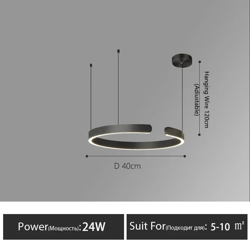 Nordic Rings Pendant Chandelier Lamp Modern Minimalist Dining Living Room Central Dining Table Lighting Hanging Suspen Fixtures