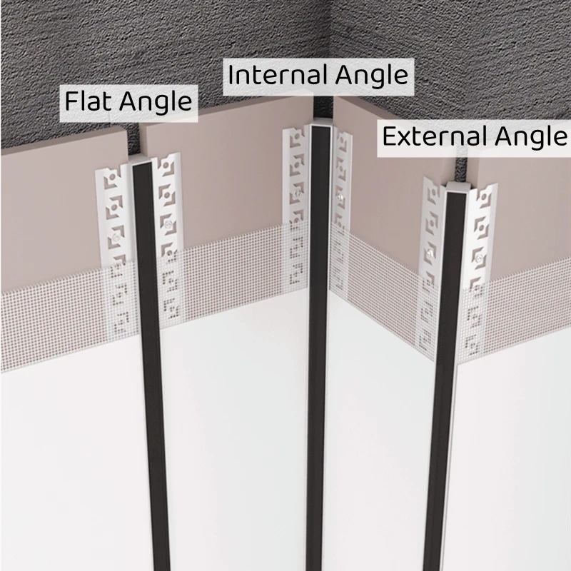 Borderless Ceiling Edge LED Aluminum Profile Recessed Embedded Channel Black Diffuser Wall Floor Stair Bathroom Bar Strip Lights