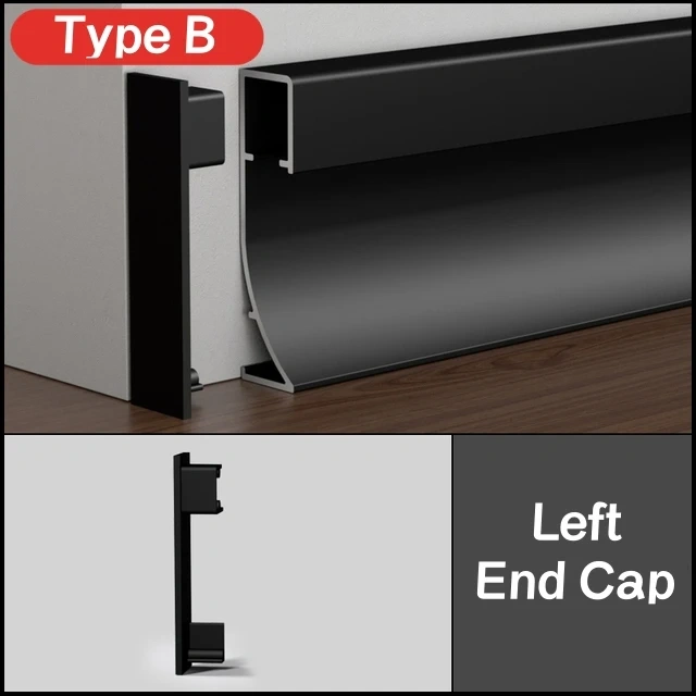 1m Hidden Corner LED Skirting Line Aluminum Profile Recessed Backlight Baseboard Connector Wall Trim Floor Bar Strip Light