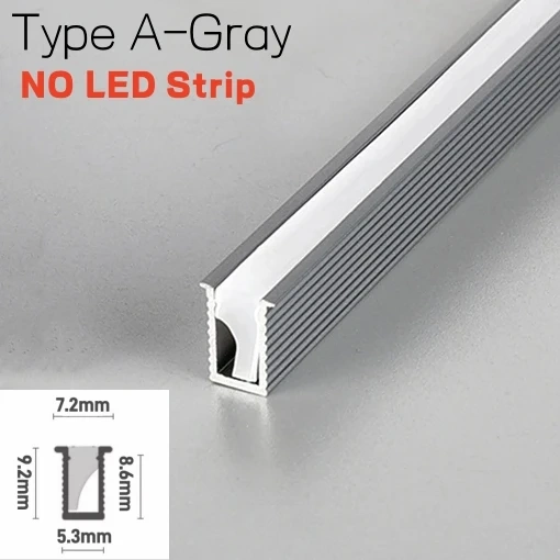 Recessed Backlight LED Aluminum Profile Cabinet Layer Channel Silicone Diffuser Wardrobe Bookshelf Closet Hidden Bar Strip Light