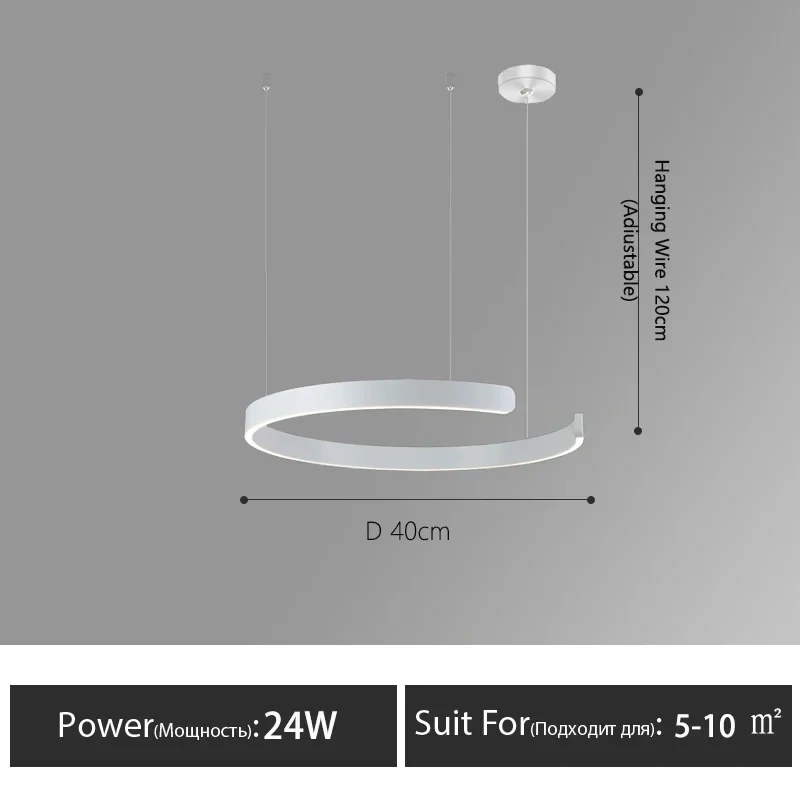Nordic Rings Pendant Chandelier Lamp Modern Minimalist Dining Living Room Central Dining Table Lighting Hanging Suspen Fixtures