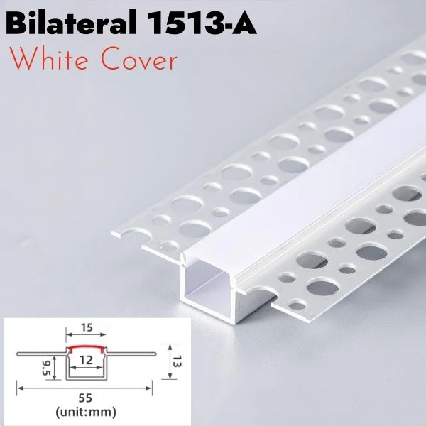 Borderless Ceiling Edge LED Aluminum Profile Recessed Embedded Channel Black Diffuser Wall Floor Stair Bathroom Bar Strip Lights