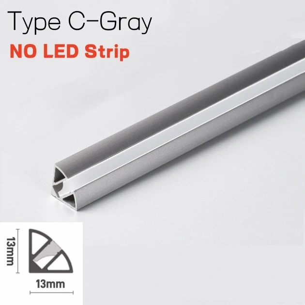 Recessed Backlight LED Aluminum Profile Cabinet Layer Channel Silicone Diffuser Wardrobe Bookshelf Closet Hidden Bar Strip Light
