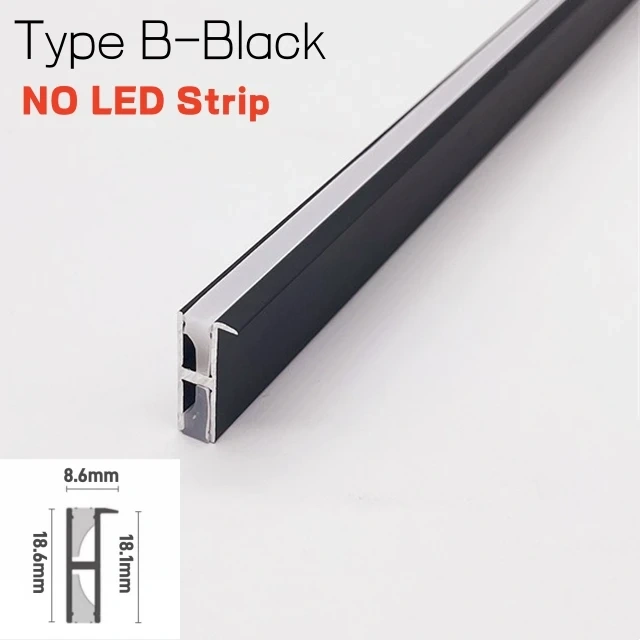 Recessed Backlight LED Aluminum Profile Cabinet Layer Channel Silicone Diffuser Wardrobe Bookshelf Closet Hidden Bar Strip Light