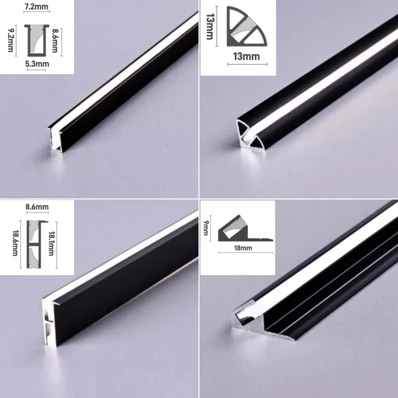 Recessed Backlight LED Aluminum Profile Cabinet Layer Channel Silicone Diffuser Wardrobe Bookshelf Closet Hidden Bar Strip Light