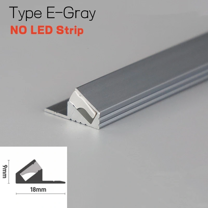 Recessed Backlight LED Aluminum Profile Cabinet Layer Channel Silicone Diffuser Wardrobe Bookshelf Closet Hidden Bar Strip Light
