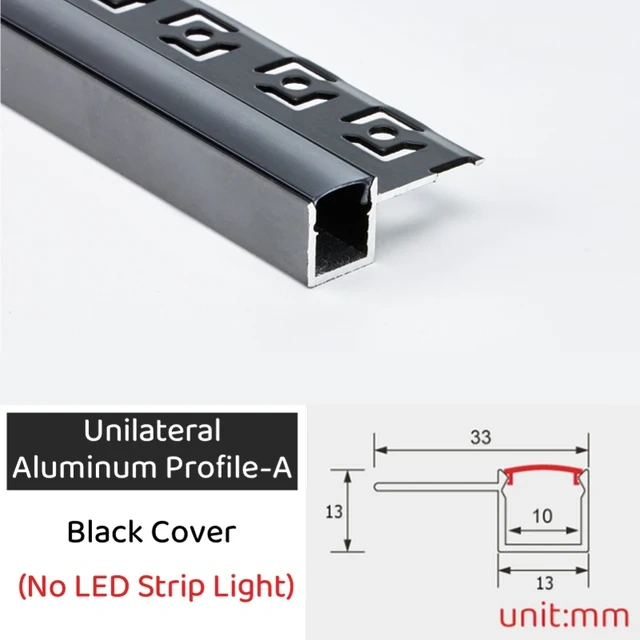 0.5m/1m/pcs Rimless Black LED Aluminum Profiles Invisible Embedded Ceiling Drywall Channels Wall Decor Bar Linear Strip Lighting