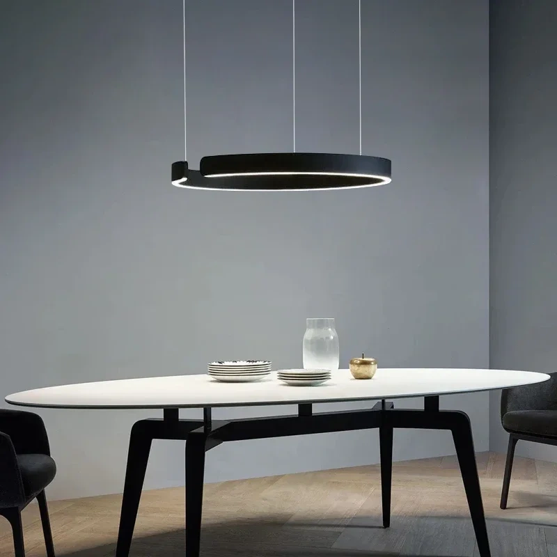 Nordic Rings Pendant Chandelier Lamp Modern Minimalist Dining Living Room Central Dining Table Lighting Hanging Suspen Fixtures