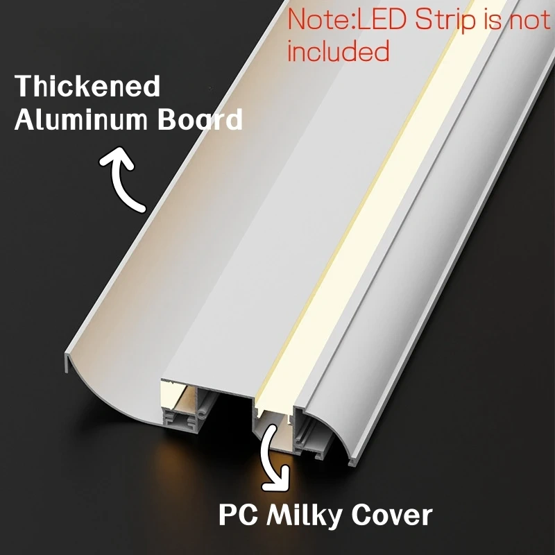 Up Down Glowing LED Aluminum Profile Ceiling Top Corner Channel Backlight Wall Washing Living Room Decor Linear Bar Strip Lights