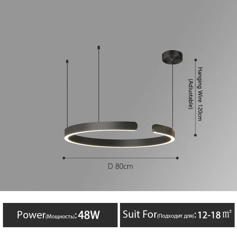 Nordic Rings Pendant Chandelier Lamp Modern Minimalist Dining Living Room Central Dining Table Lighting Hanging Suspen Fixtures