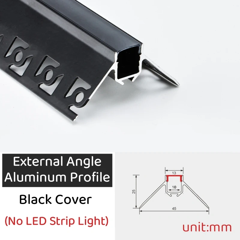0.5m/1m/pcs Rimless Black LED Aluminum Profiles Invisible Embedded Ceiling Drywall Channels Wall Decor Bar Linear Strip Lighting