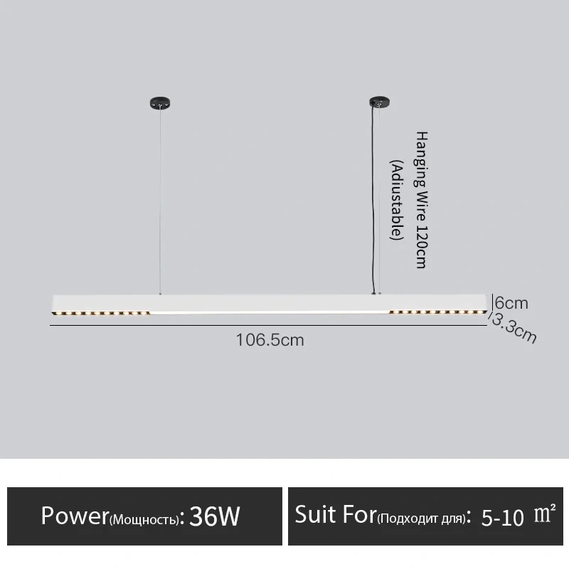 Minimalist dining room chandelier Nordic modern kitchen island table led lamp office without main lamp one word long chandelier