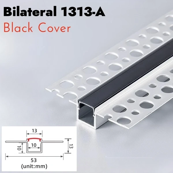 Borderless Ceiling Edge LED Aluminum Profile Recessed Embedded Channel Black Diffuser Wall Floor Stair Bathroom Bar Strip Lights