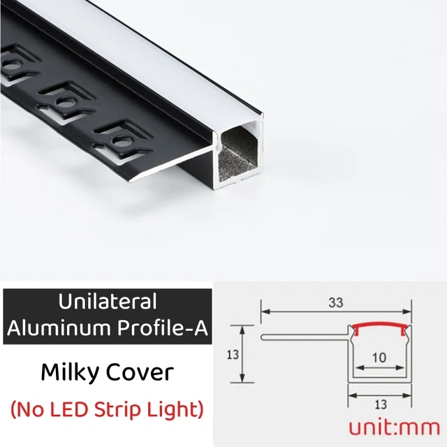 0.5m/1m/pcs Rimless Black LED Aluminum Profiles Invisible Embedded Ceiling Drywall Channels Wall Decor Bar Linear Strip Lighting