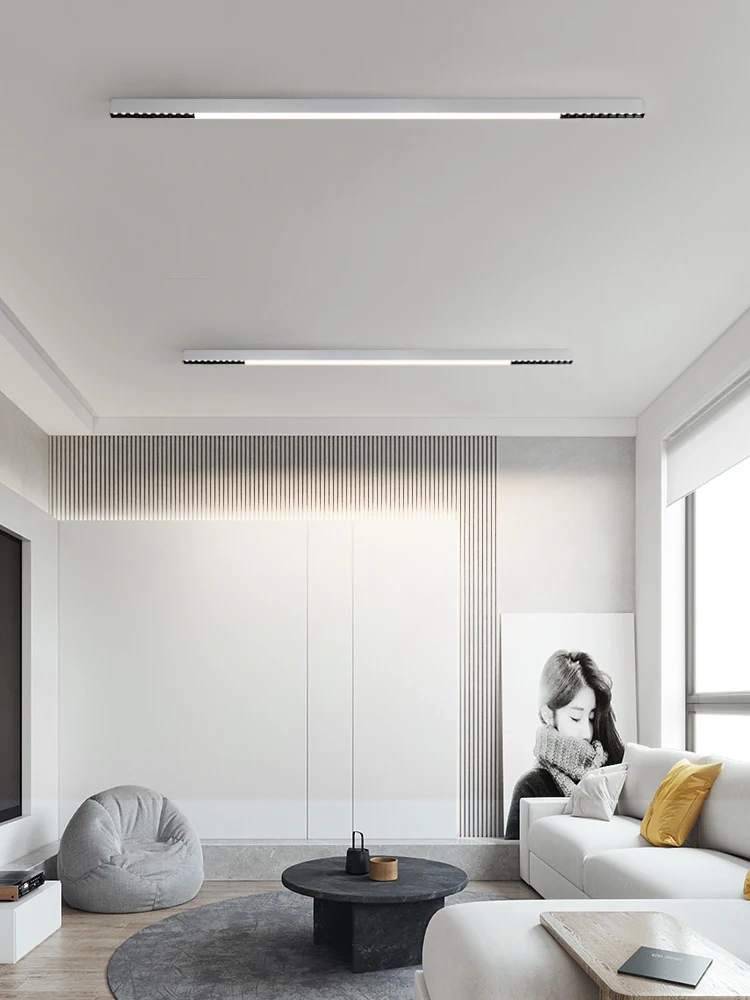 Surface mounted without main lamp living room lighting grille led ceiling lamp restaurant balcony home bedroom long linear lamps