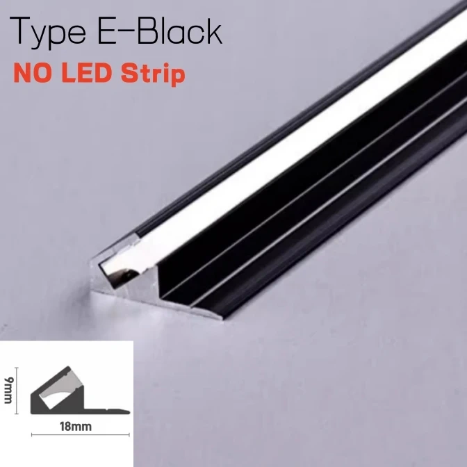 Recessed Backlight LED Aluminum Profile Cabinet Layer Channel Silicone Diffuser Wardrobe Bookshelf Closet Hidden Bar Strip Light
