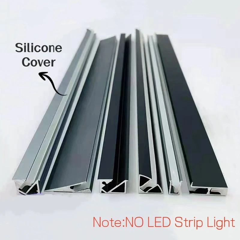 Recessed Backlight LED Aluminum Profile Cabinet Layer Channel Silicone Diffuser Wardrobe Bookshelf Closet Hidden Bar Strip Light