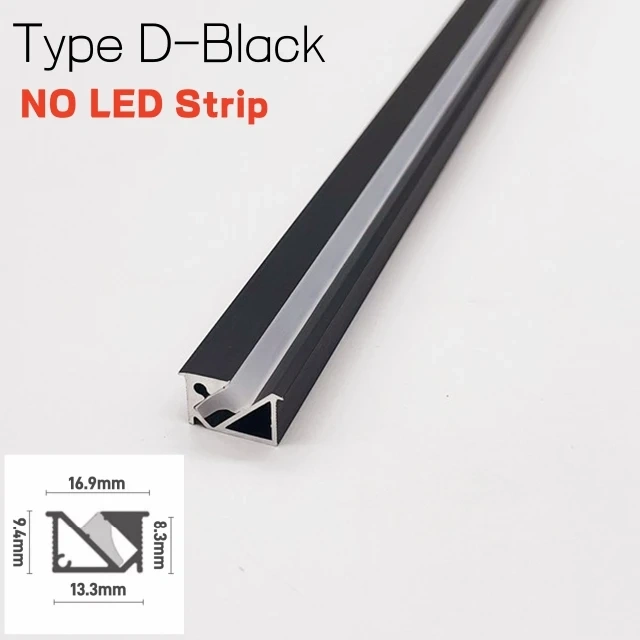 Recessed Backlight LED Aluminum Profile Cabinet Layer Channel Silicone Diffuser Wardrobe Bookshelf Closet Hidden Bar Strip Light