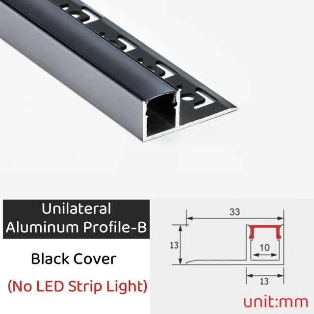 0.5m/1m/pcs Rimless Black LED Aluminum Profiles Invisible Embedded Ceiling Drywall Channels Wall Decor Bar Linear Strip Lighting