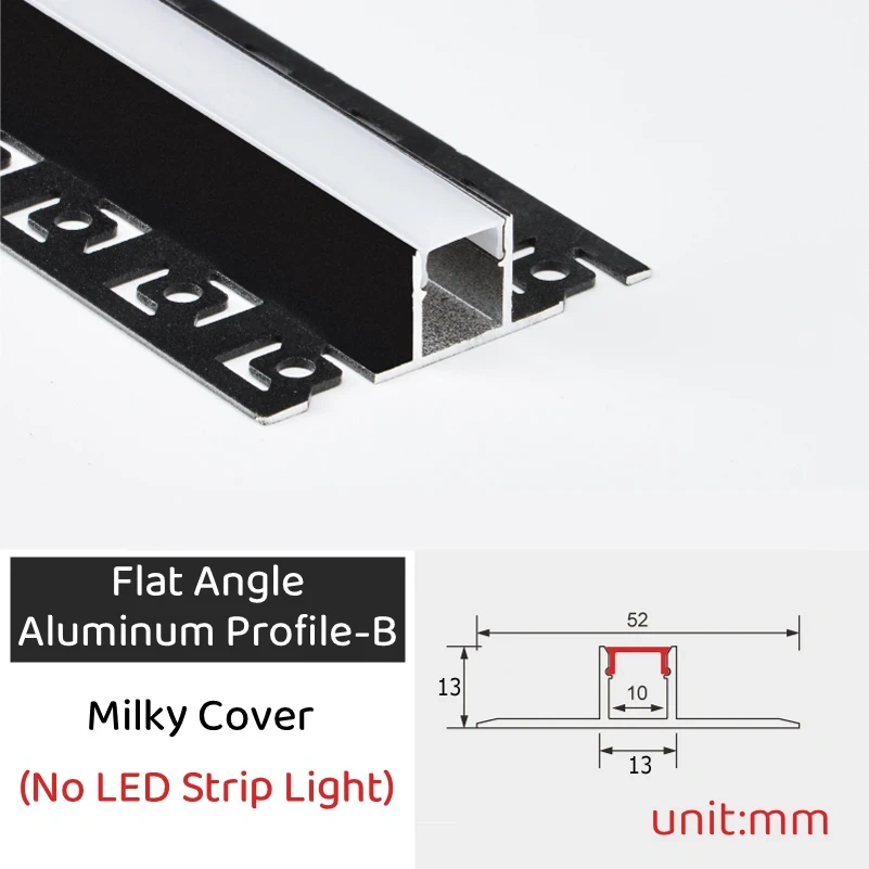0.5m/1m/pcs Rimless Black LED Aluminum Profiles Invisible Embedded Ceiling Drywall Channels Wall Decor Bar Linear Strip Lighting