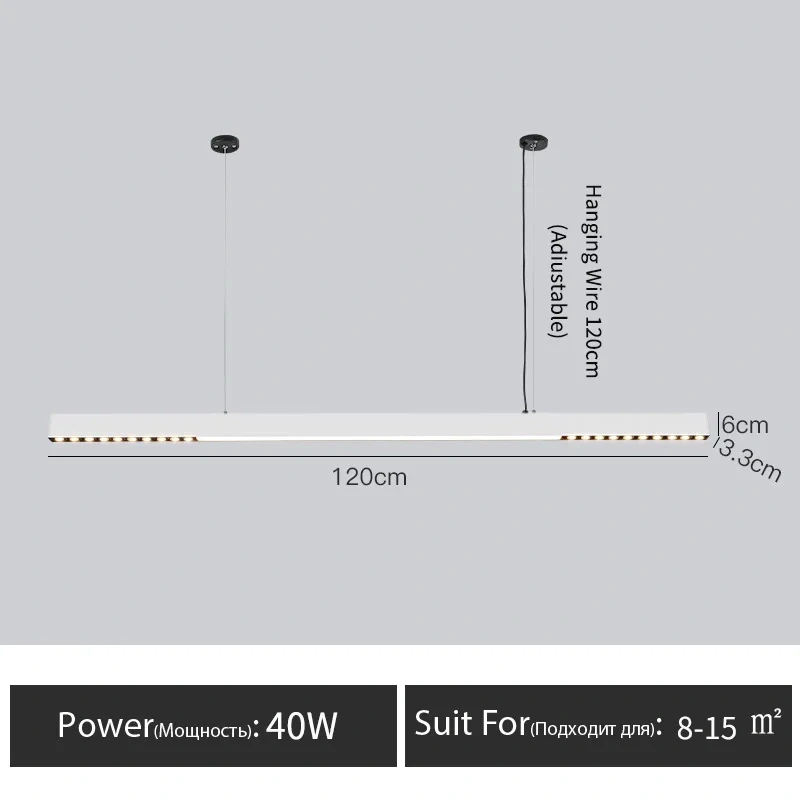 Minimalist dining room chandelier Nordic modern kitchen island table led lamp office without main lamp one word long chandelier