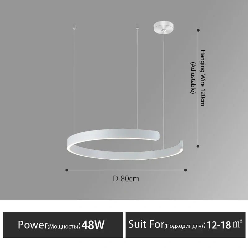 Nordic Rings Pendant Chandelier Lamp Modern Minimalist Dining Living Room Central Dining Table Lighting Hanging Suspen Fixtures