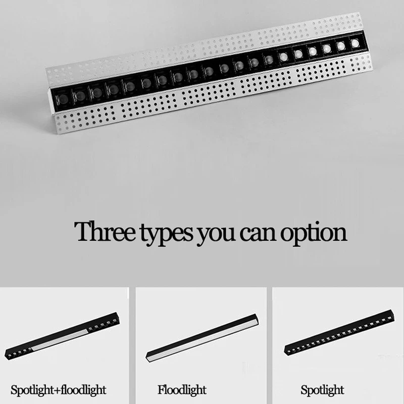 Unvisible Led Spotlights Unit Magnetic Linear Simple Design 220V Dimming Embedded Light for Living Room, Bedroom Easy To Replace