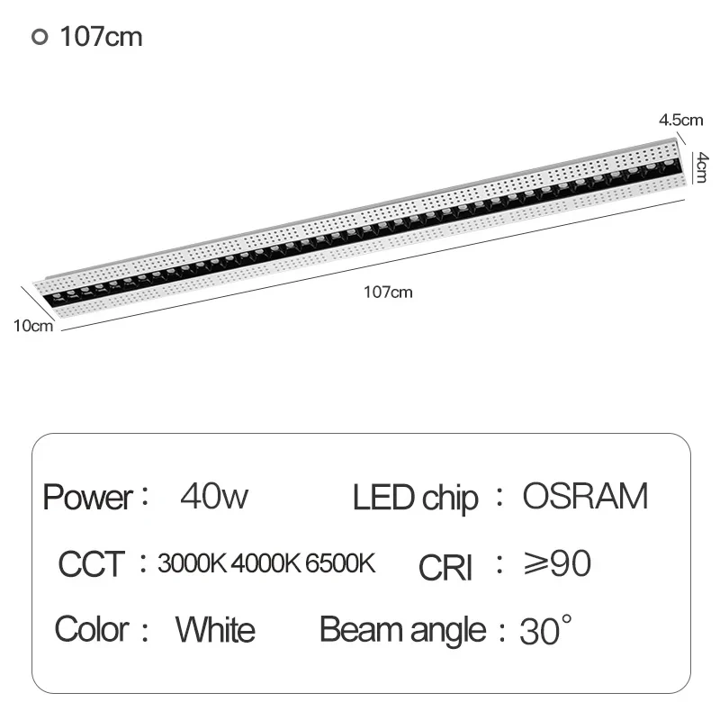 Unvisible Led Spotlights Unit Magnetic Linear Simple Design 220V Dimming Embedded Light for Living Room, Bedroom Easy To Replace
