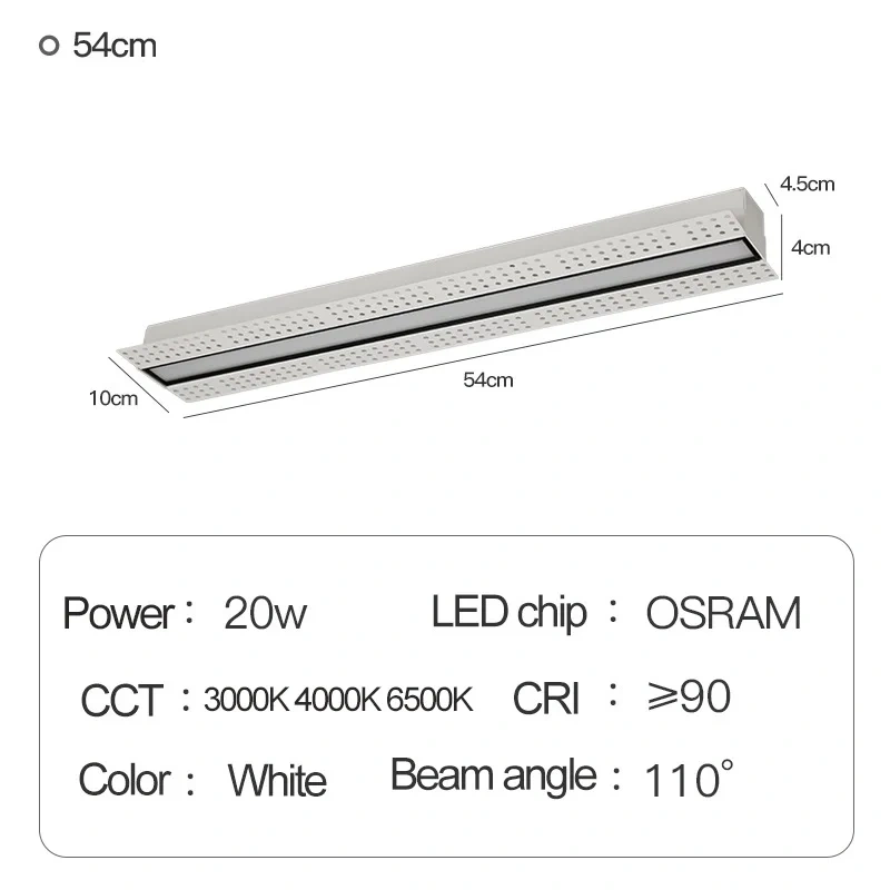 Unvisible Led Spotlights Unit Magnetic Linear Simple Design 220V Dimming Embedded Light for Living Room, Bedroom Easy To Replace