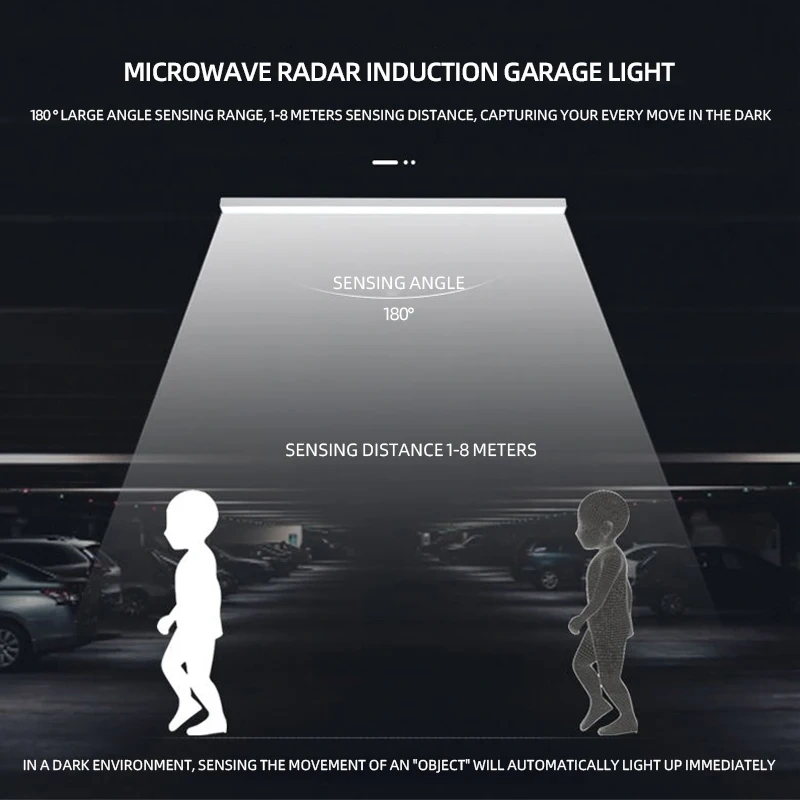 radar Sensor Chandeliers Pendant Light 4ft 18/36w Body-motion Ceiling Lamp for Garage Gym Warehouse Pendant Light