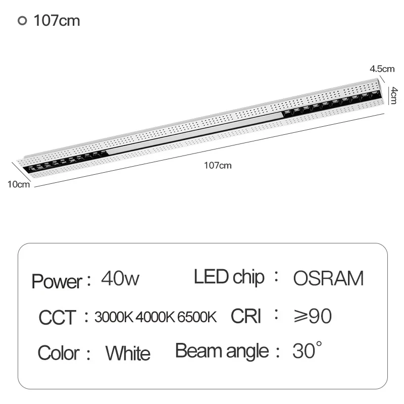 Unvisible Led Spotlights Unit Magnetic Linear Simple Design 220V Dimming Embedded Light for Living Room, Bedroom Easy To Replace